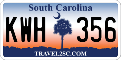 SC license plate KWH356