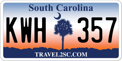 SC license plate KWH357