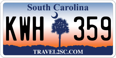 SC license plate KWH359
