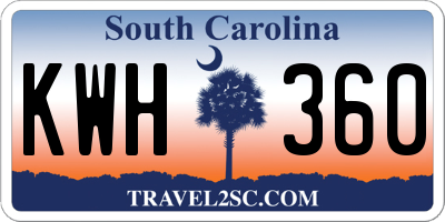 SC license plate KWH360