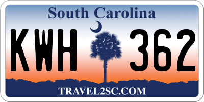 SC license plate KWH362