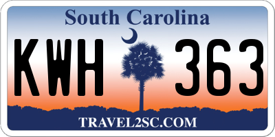 SC license plate KWH363