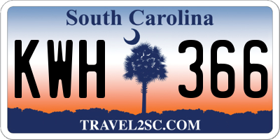 SC license plate KWH366
