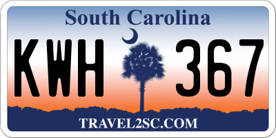 SC license plate KWH367