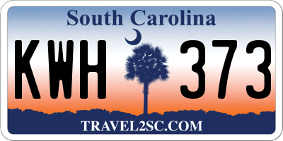 SC license plate KWH373