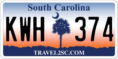 SC license plate KWH374