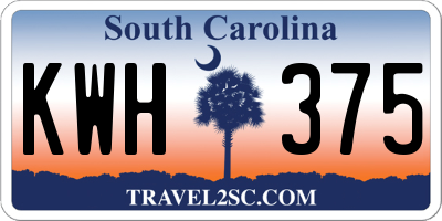 SC license plate KWH375