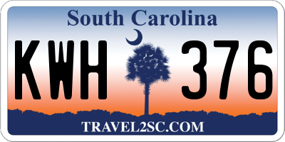 SC license plate KWH376