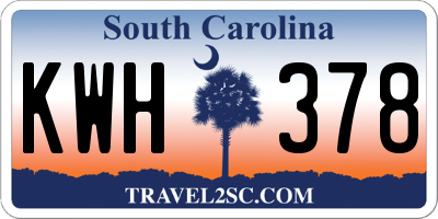 SC license plate KWH378
