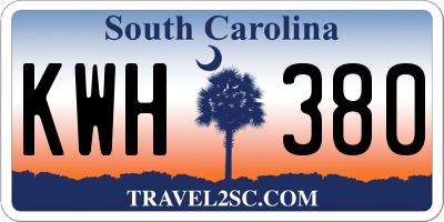 SC license plate KWH380
