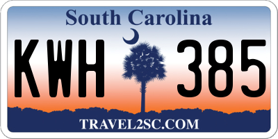 SC license plate KWH385