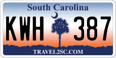 SC license plate KWH387