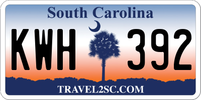 SC license plate KWH392