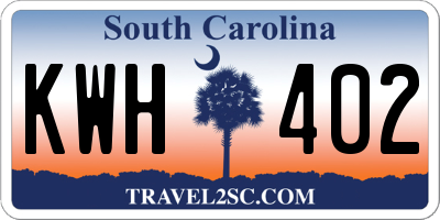 SC license plate KWH402