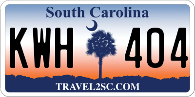 SC license plate KWH404