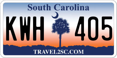 SC license plate KWH405