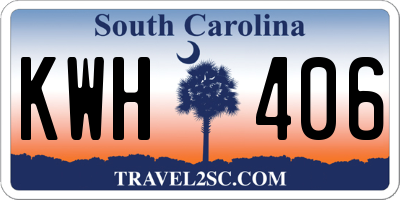 SC license plate KWH406