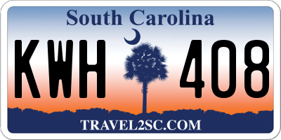SC license plate KWH408