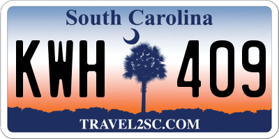 SC license plate KWH409