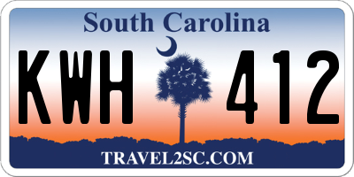 SC license plate KWH412