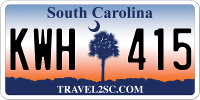 SC license plate KWH415