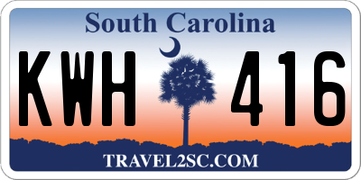 SC license plate KWH416