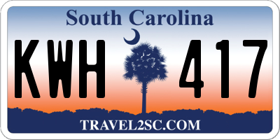 SC license plate KWH417