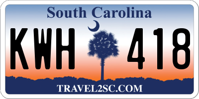 SC license plate KWH418