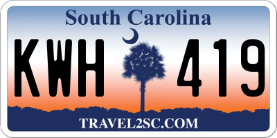 SC license plate KWH419