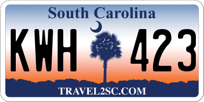 SC license plate KWH423