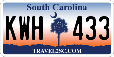 SC license plate KWH433