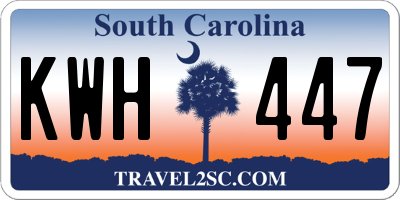 SC license plate KWH447