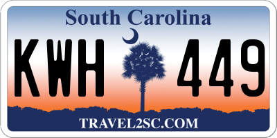 SC license plate KWH449