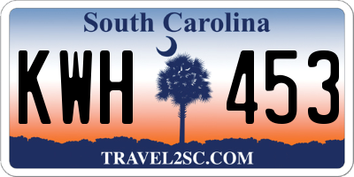 SC license plate KWH453