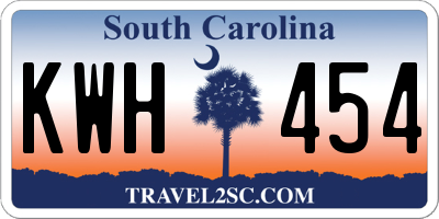SC license plate KWH454