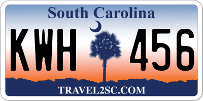 SC license plate KWH456