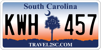 SC license plate KWH457