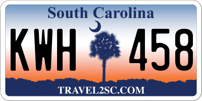 SC license plate KWH458