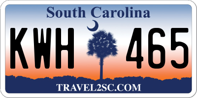 SC license plate KWH465