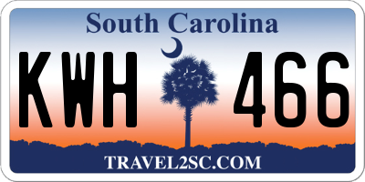 SC license plate KWH466