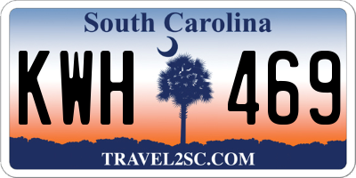 SC license plate KWH469