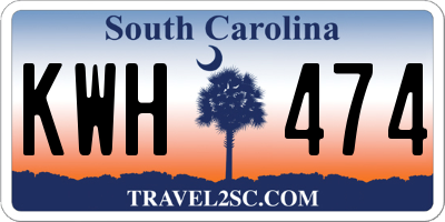 SC license plate KWH474