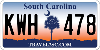 SC license plate KWH478