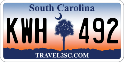 SC license plate KWH492