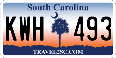 SC license plate KWH493