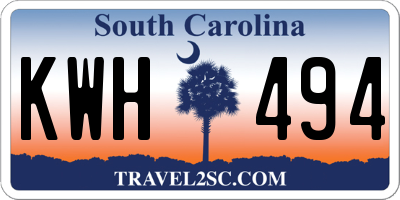 SC license plate KWH494