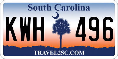 SC license plate KWH496