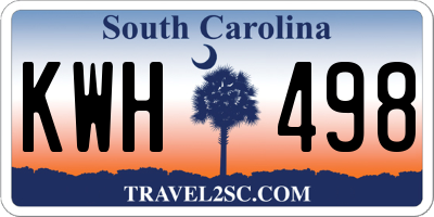 SC license plate KWH498