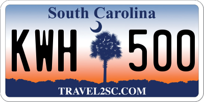 SC license plate KWH500