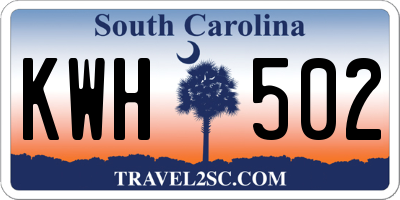 SC license plate KWH502